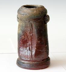 Vintage Bizen Signed Old Japanese Tea Ceremony Pottery Ikebana Flower Vase