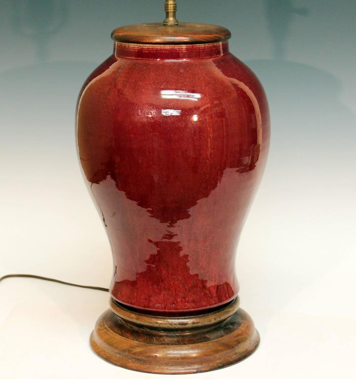 Antique Chinese Porcelain Oxblood Flambe Large Vase Lamp at 1stDibs