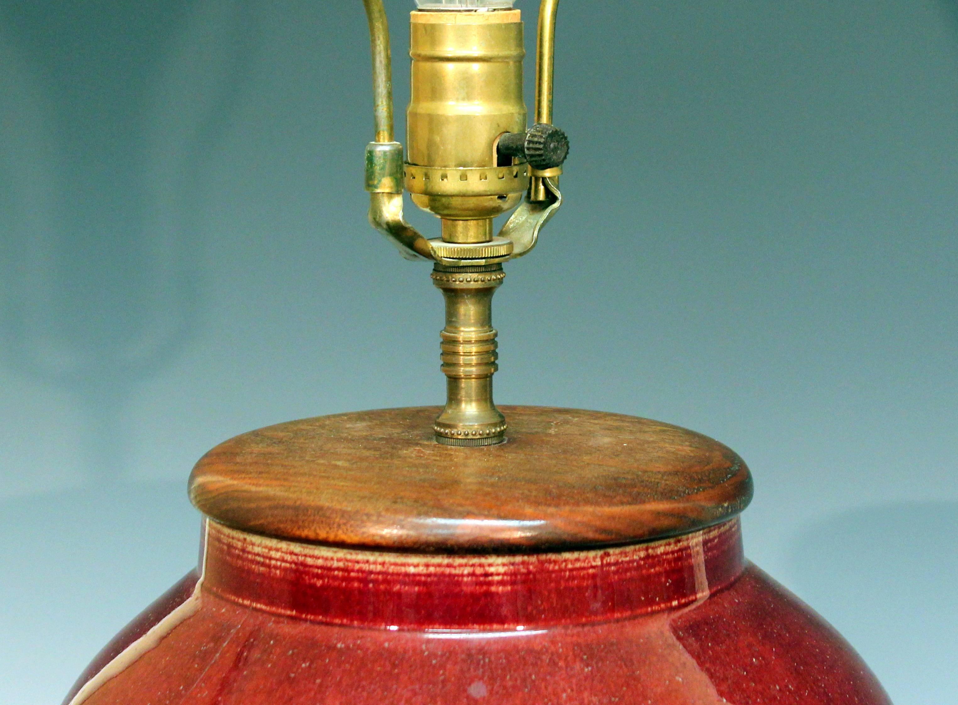 oxblood table lamps