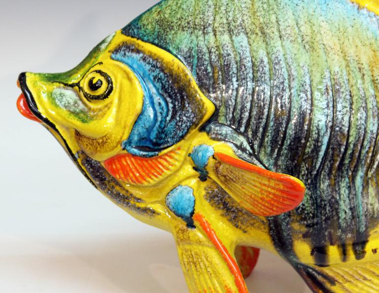 Large Vintage Italian Pottery Fish Figure Sculpture Mancioli Raymor at ...