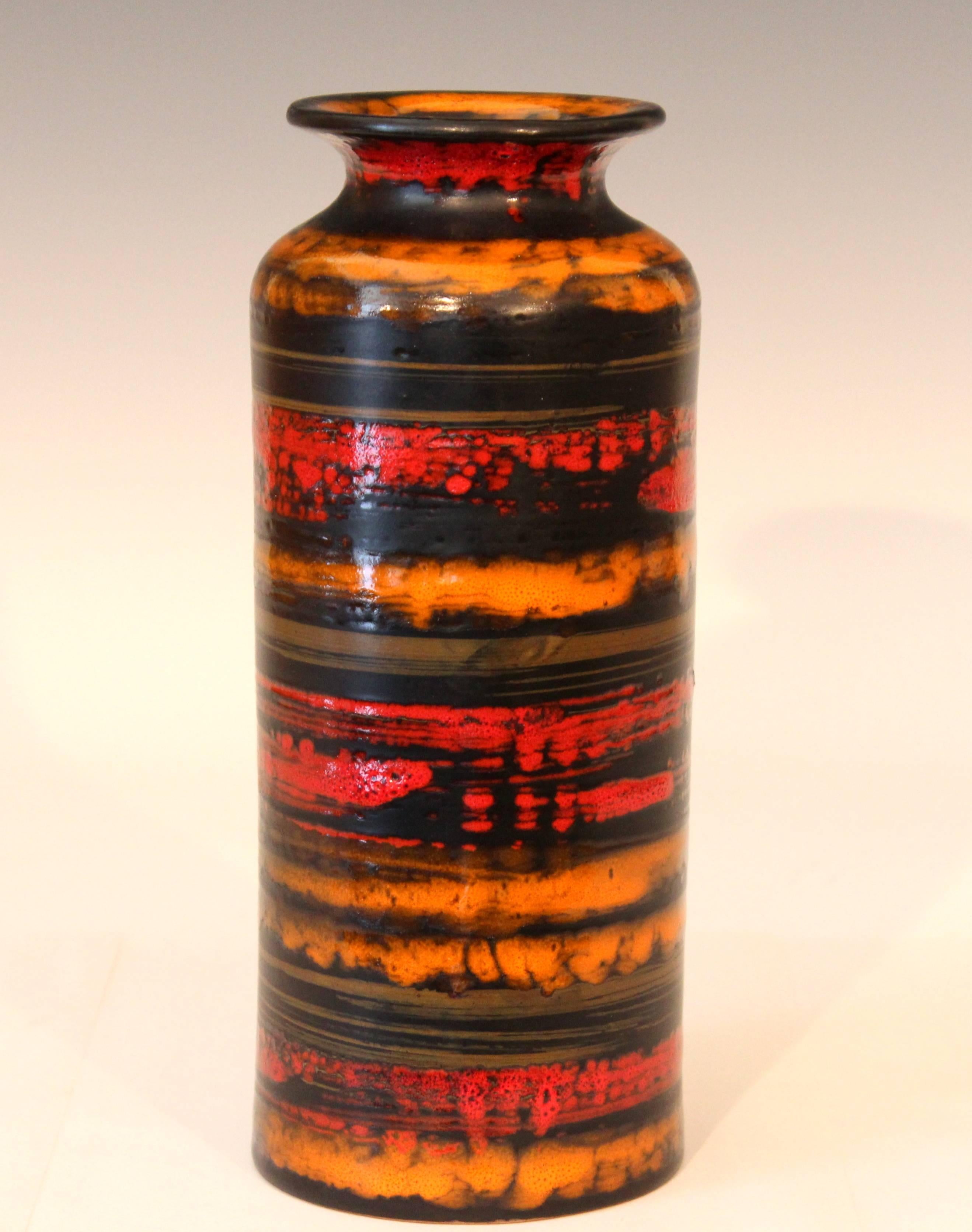 Mid-Century Modern Vintage Bitossi Italian MCM Pottery Ceramic Cylinder Raymor Label Vase