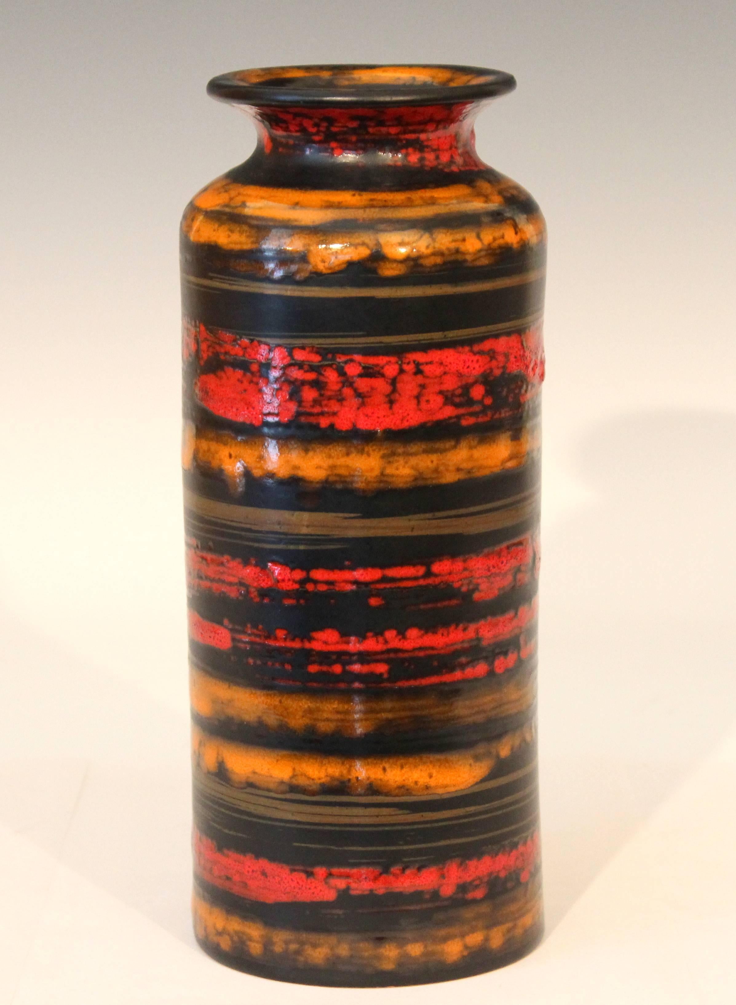 Turned Vintage Bitossi Italian MCM Pottery Ceramic Cylinder Raymor Label Vase