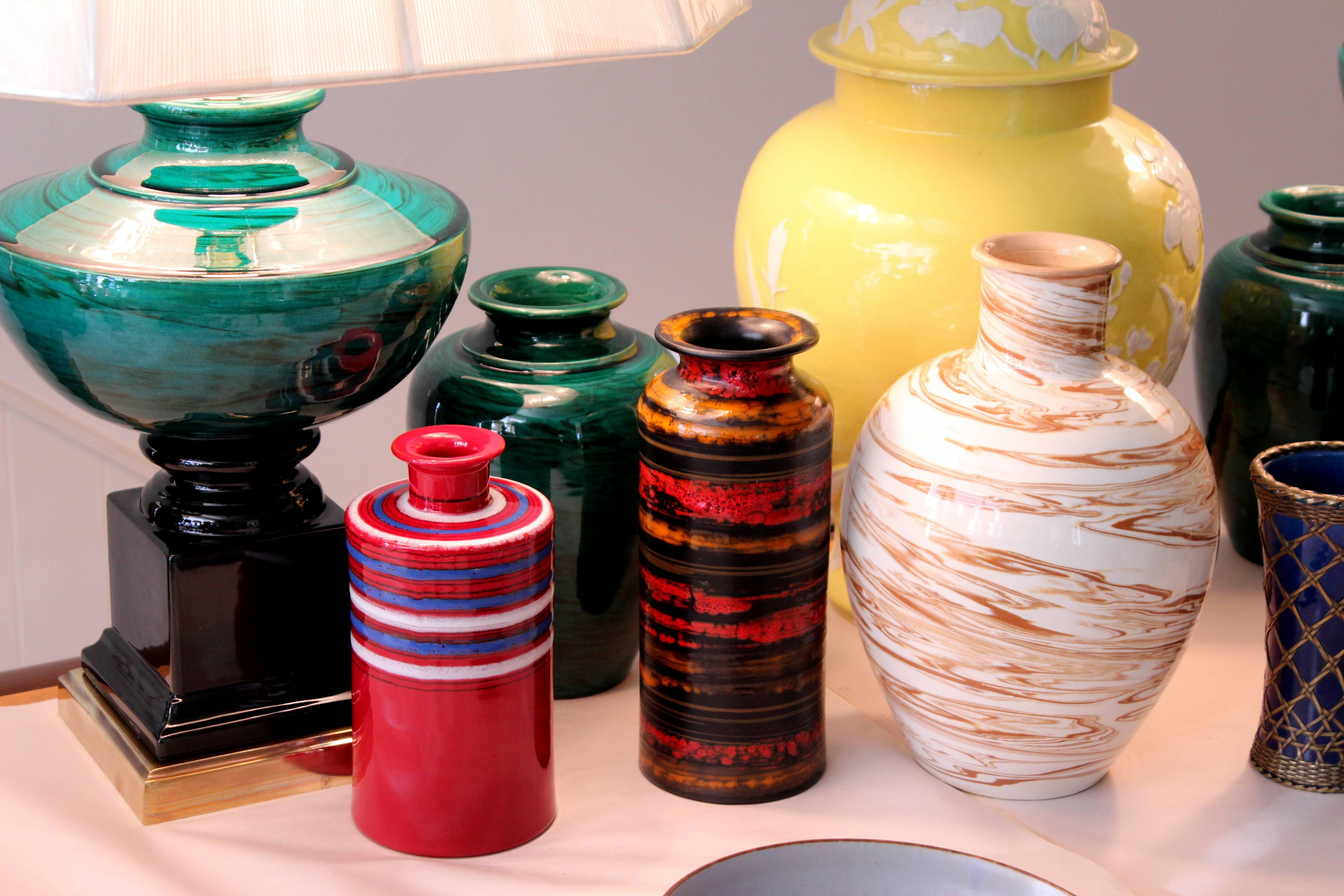 Vintage Bitossi Italian MCM Pottery Ceramic Cylinder Raymor Label Vase 4