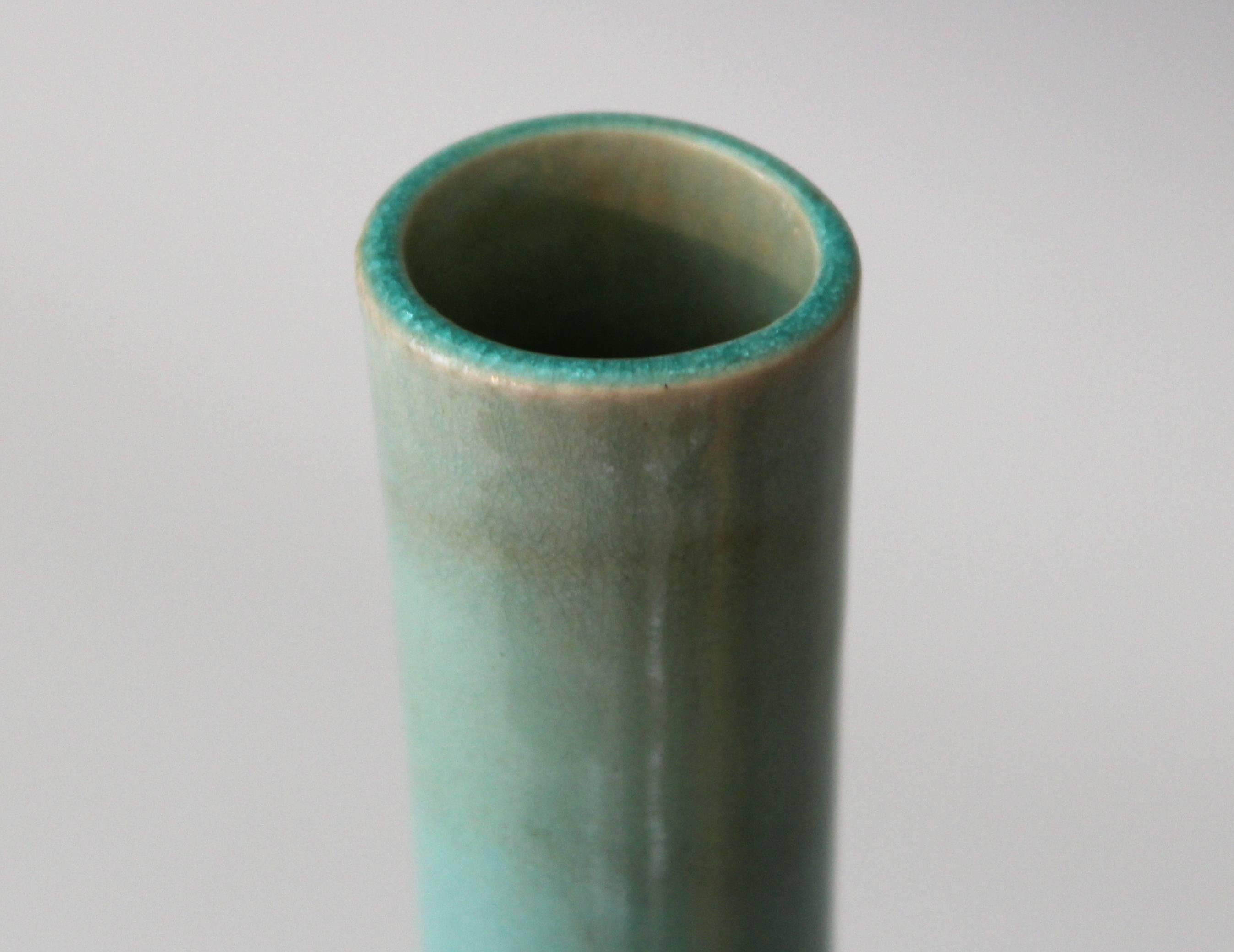 Japanese Collection of Awaji Pottery Monochrome Bottle Vases