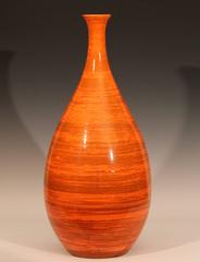 Huge Royal Haeger Hickman Vintage Vase Atomic Orange Art Pottery Mcm Jet Age