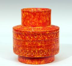 Bitossi Vintage Italian Pottery Atomic Rimini Orange Red Stovepipe Vase