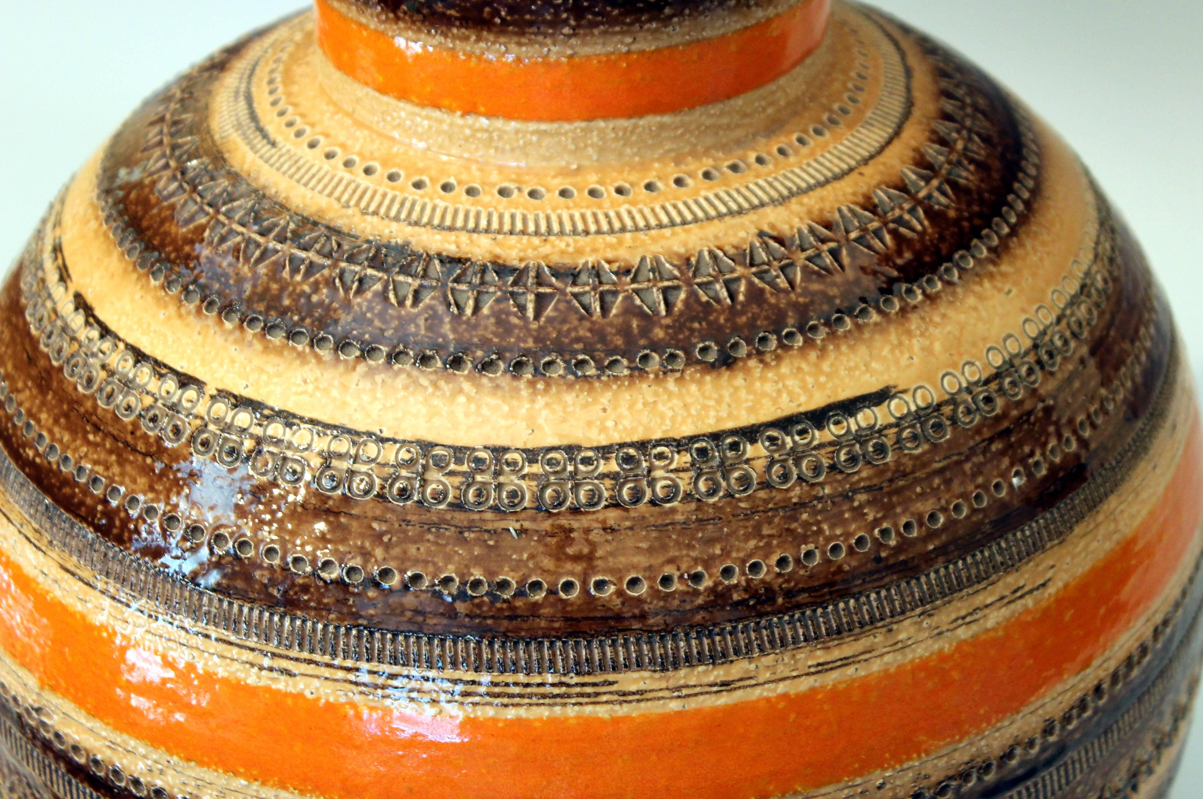 Bitossi Londi Rimini Raymor MCM Sahara Decor Pottery Italian Ceramic Lamp In Excellent Condition In Wilton, CT