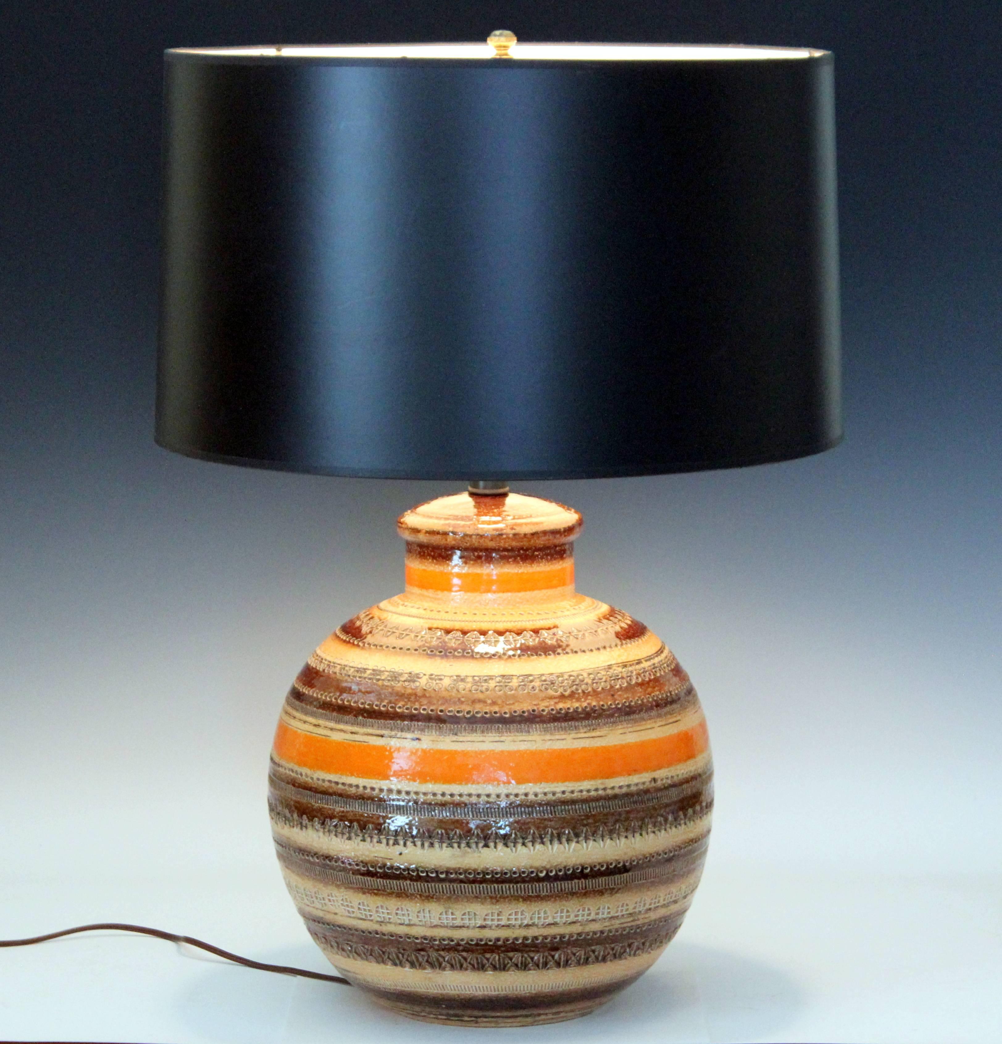 Mid-20th Century Bitossi Londi Rimini Raymor MCM Sahara Decor Pottery Italian Ceramic Lamp