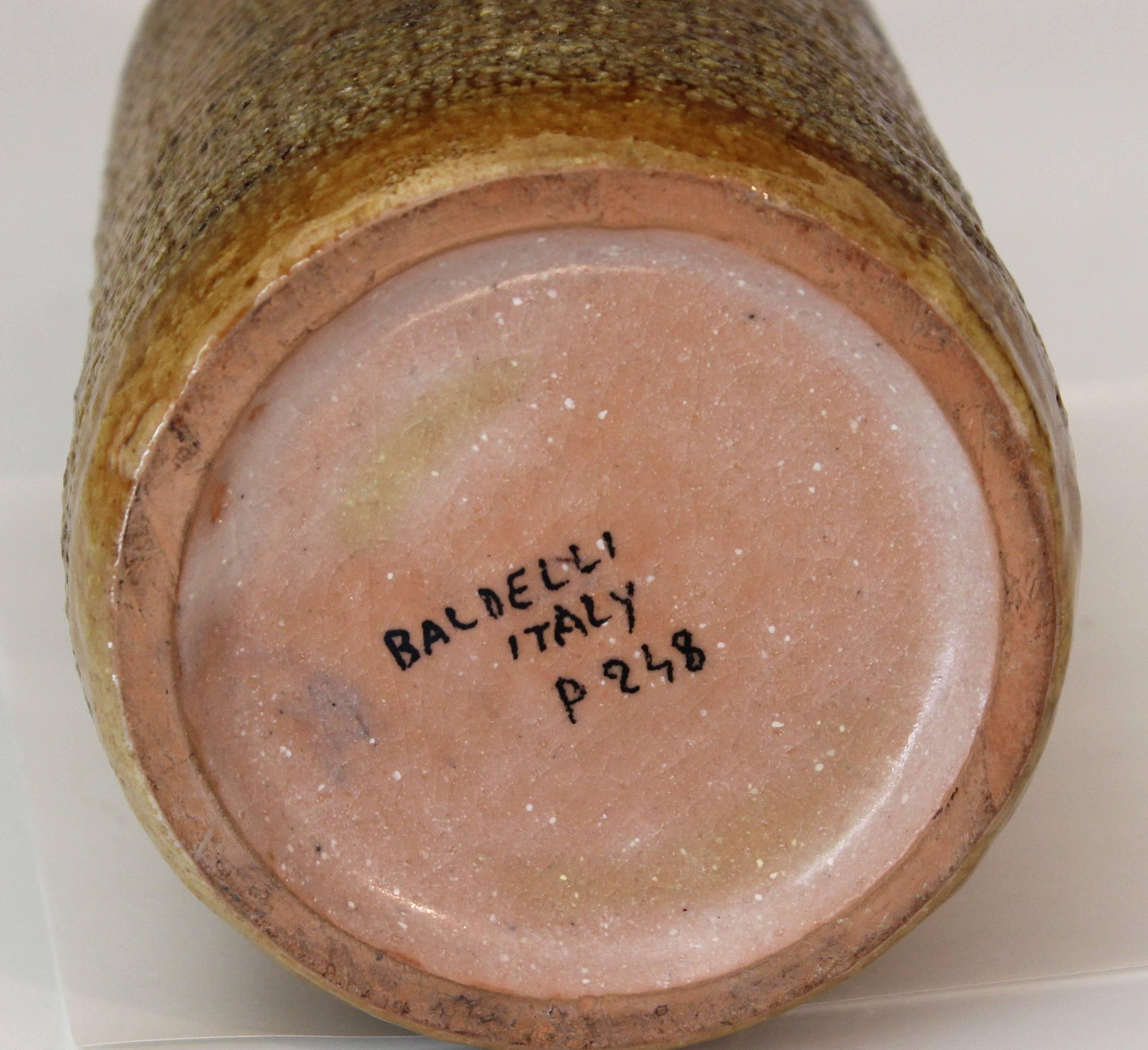Turned Baldelli Raymor Mcm Pottery Italian Ceramic Eames Rouleau Vase