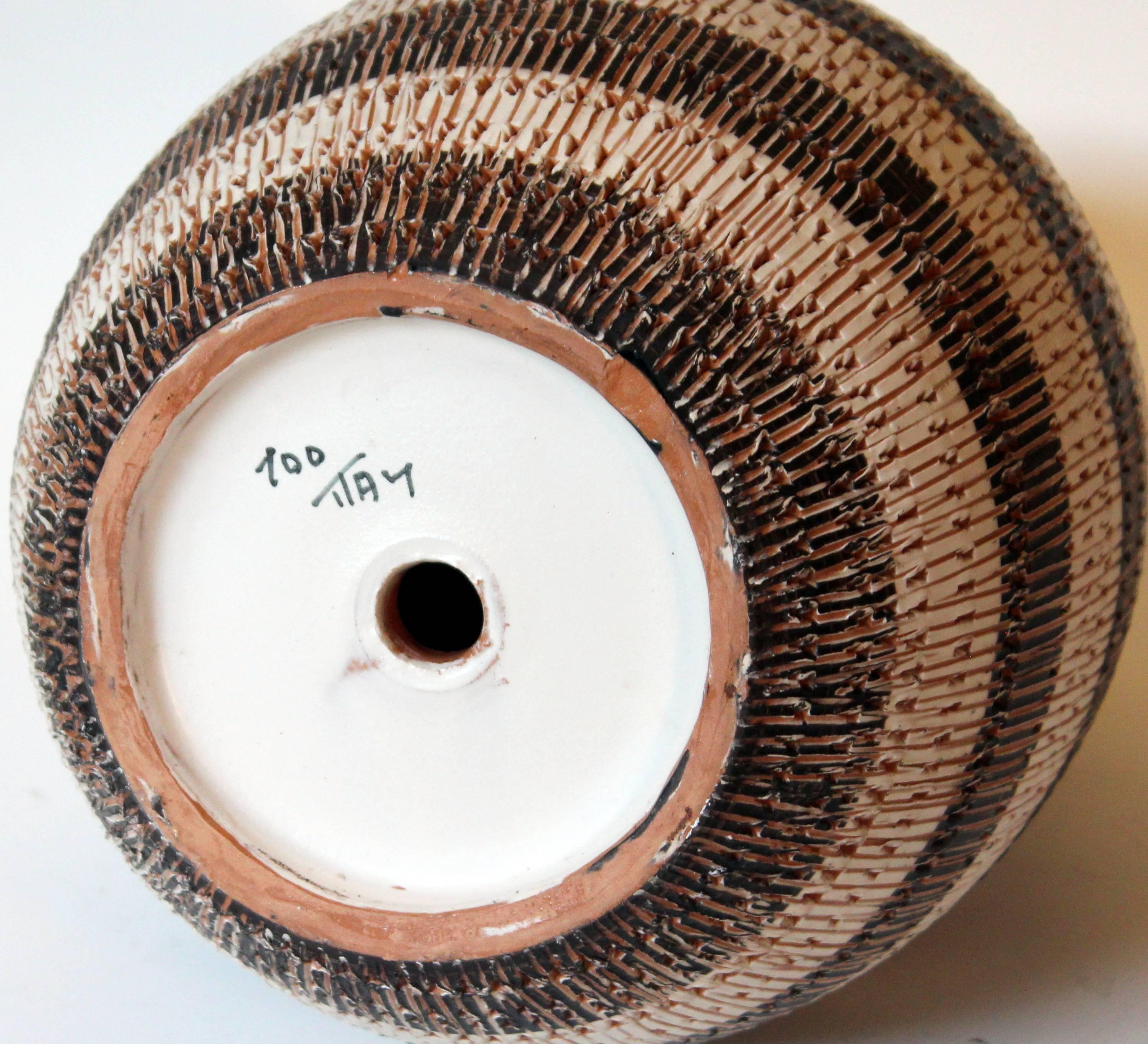 Bitossi Londi Seta Double Gourd Raymor MCM Pottery Italian Ceramic Lamp Base In Excellent Condition In Wilton, CT