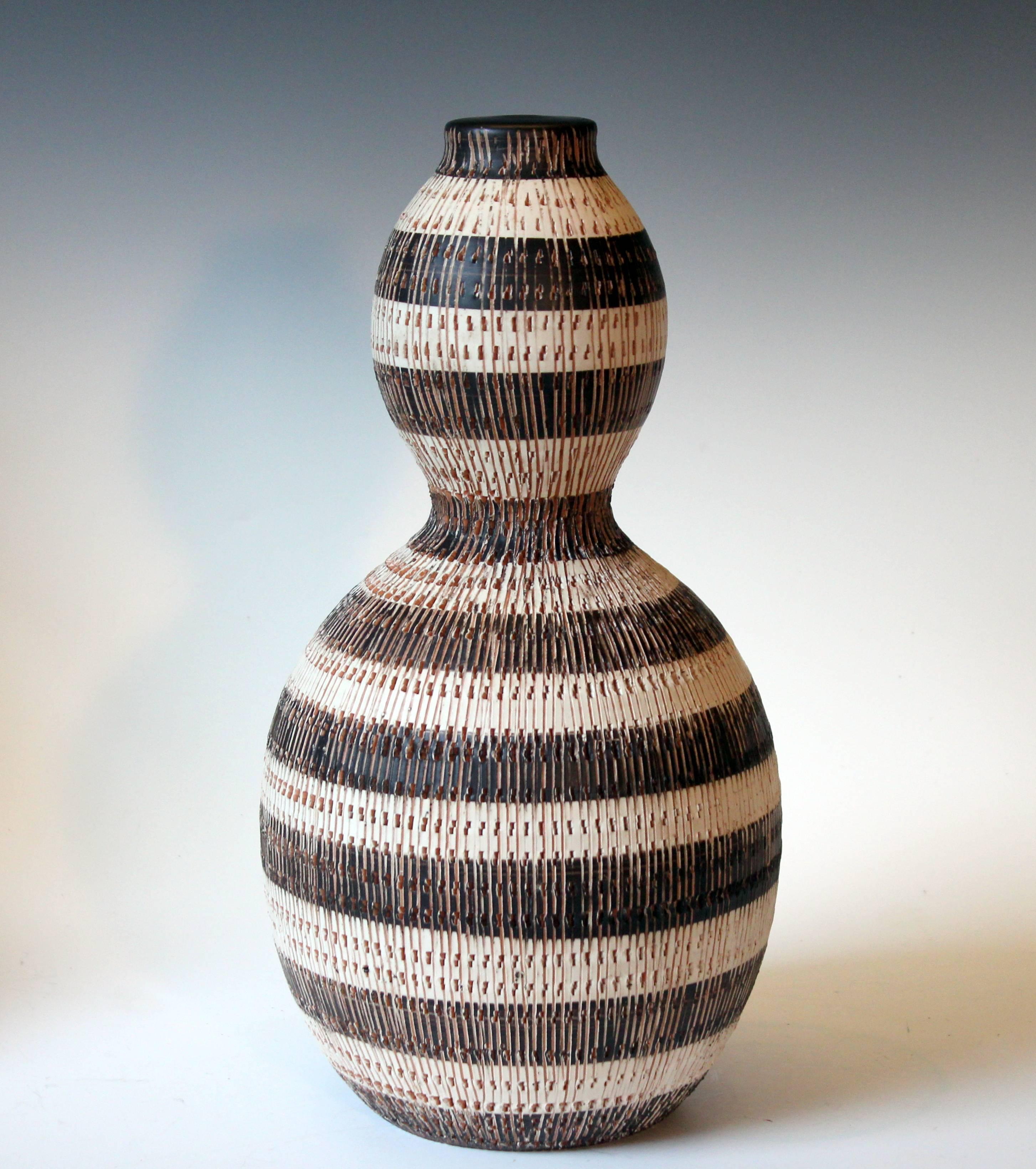 Bitossi Londi Seta Double Gourd Raymor MCM Pottery Italian Ceramic Lamp Base 1
