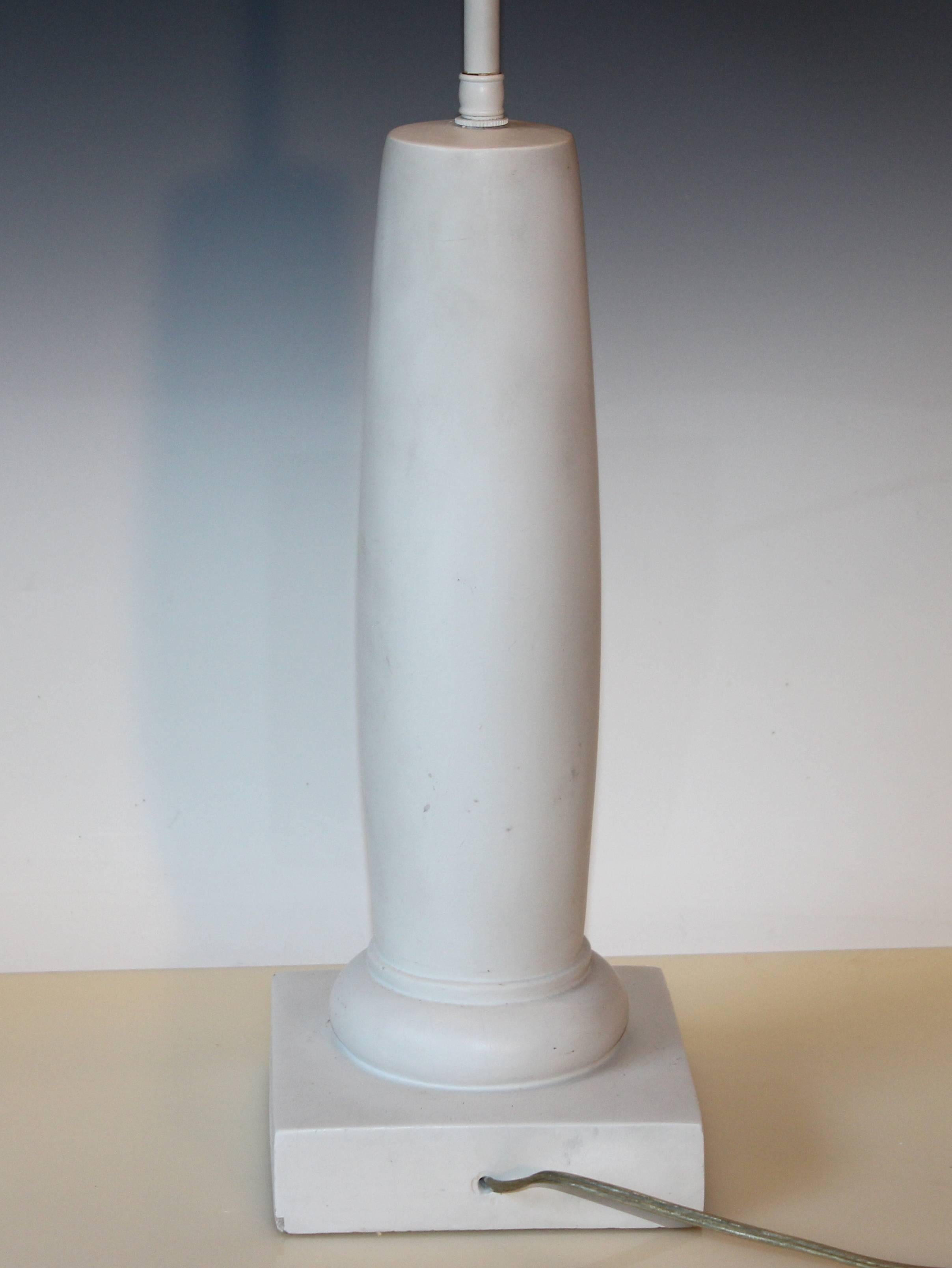 American Sirmos after Diego Giacometti Vintage Plaster Classical Doric Column Lamp