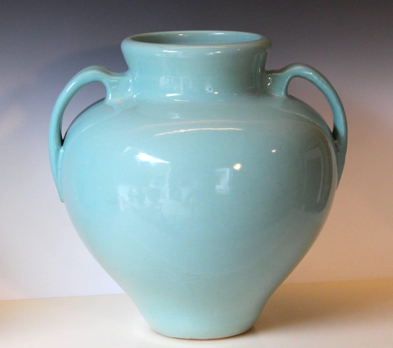 Large Zanesville Stoneware Co. Pottery Art Deco Urn Vase at 1stdibs