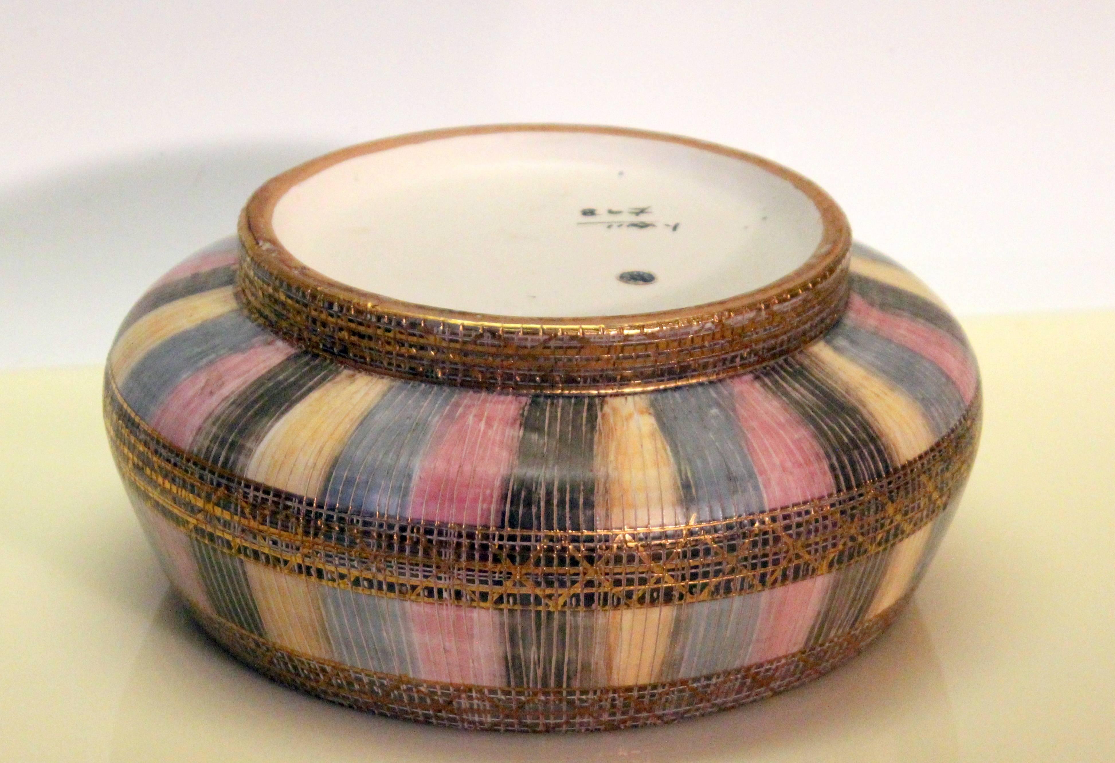 Turned Bitossi Seta Raymor Centrepiece Italian Pottery Label Ceramic Console Bowl