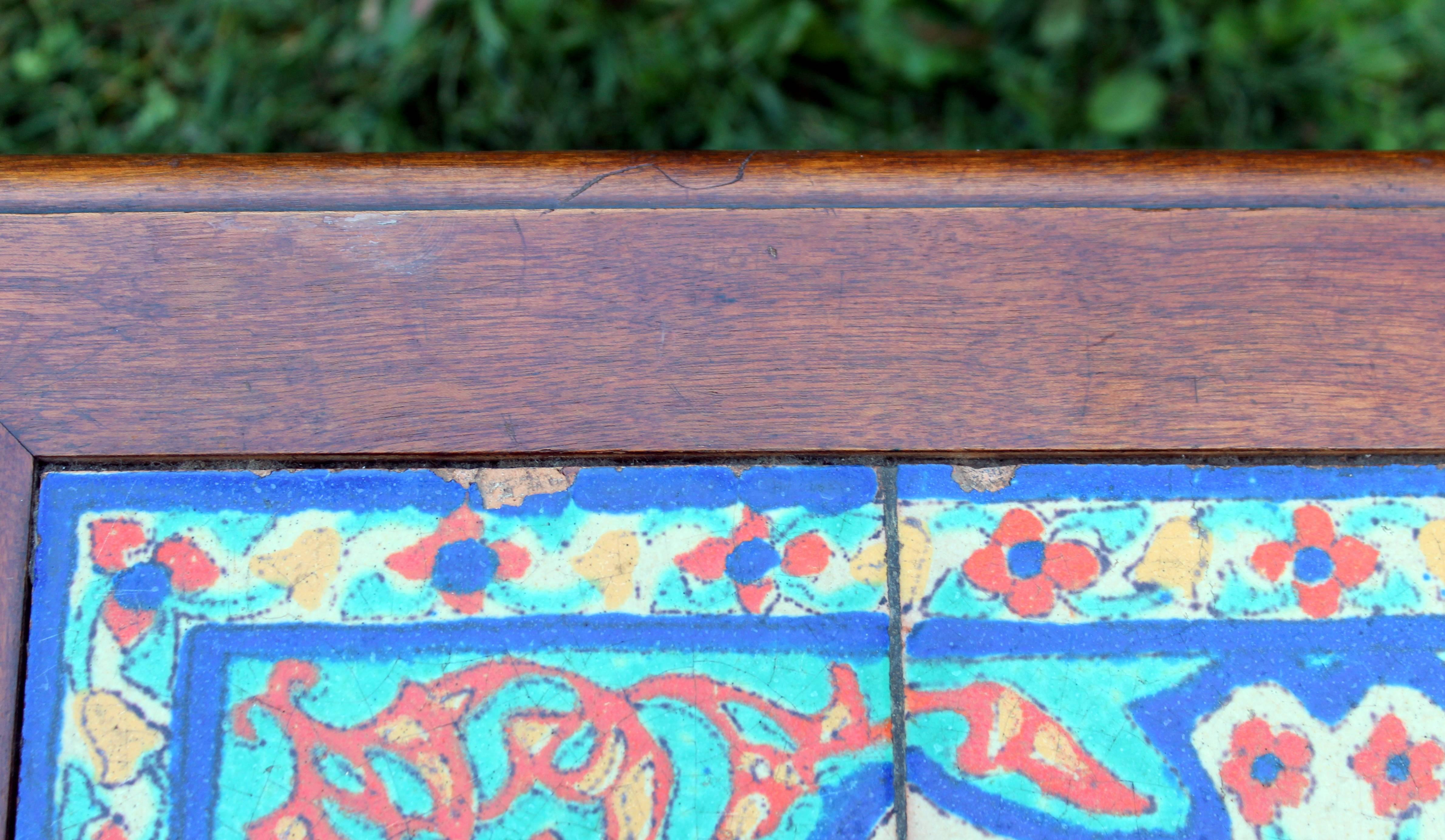 Early 20th Century Antique California Tile Table Spanish Colonial Mission Hispano Moresque Pottery