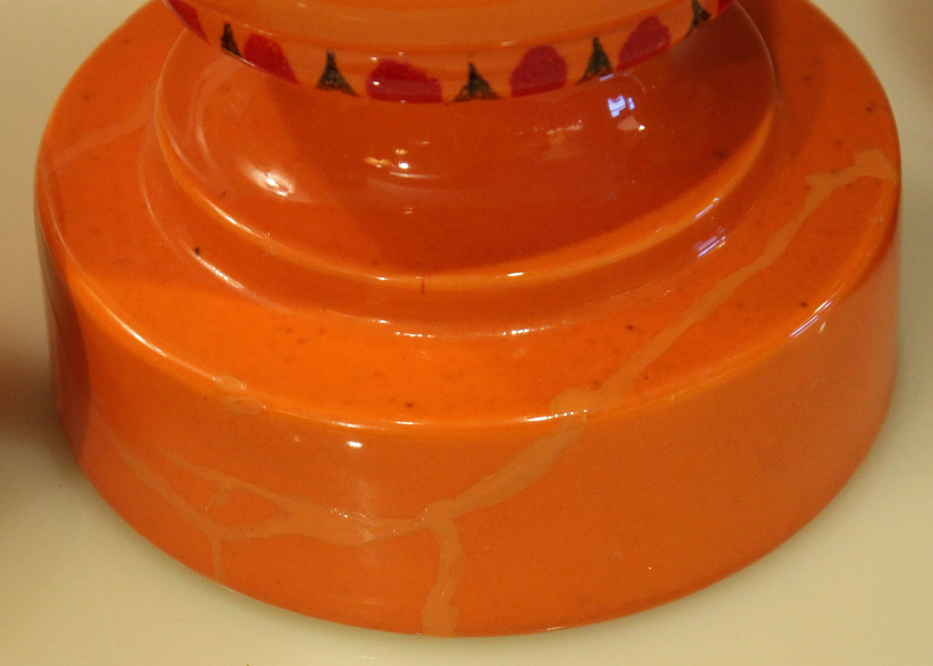 Turned Pair of Bagni Raymor King Queen Jars Cannister Vintage Figure Pottery Label Vase