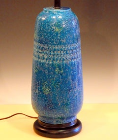 Vintage Bitossi Rimini Blue Cinese Londi Lamp Italian Pottery Ceramic Raymor