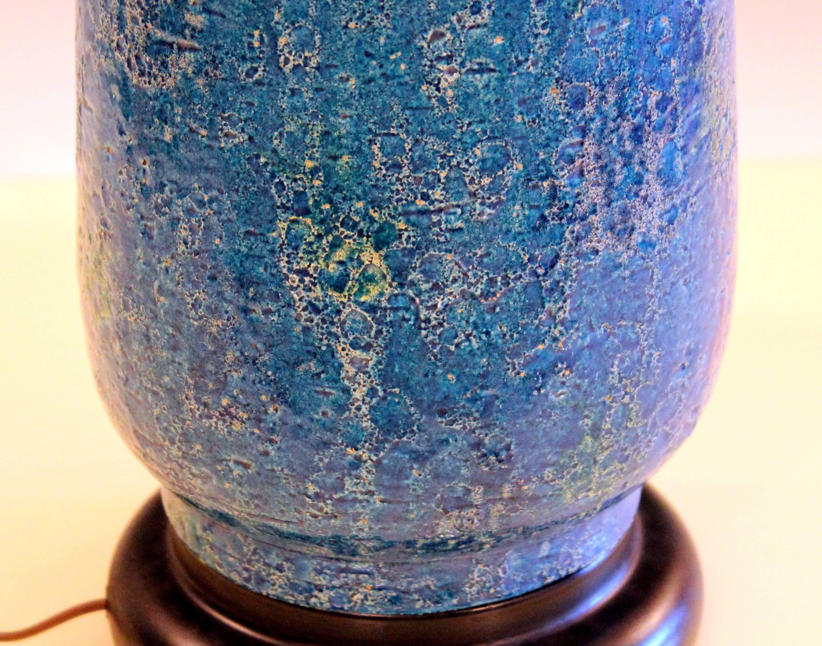 Vintage Bitossi Rimini Blue Cinese Londi Lamp Italian Pottery Ceramic Raymor 1