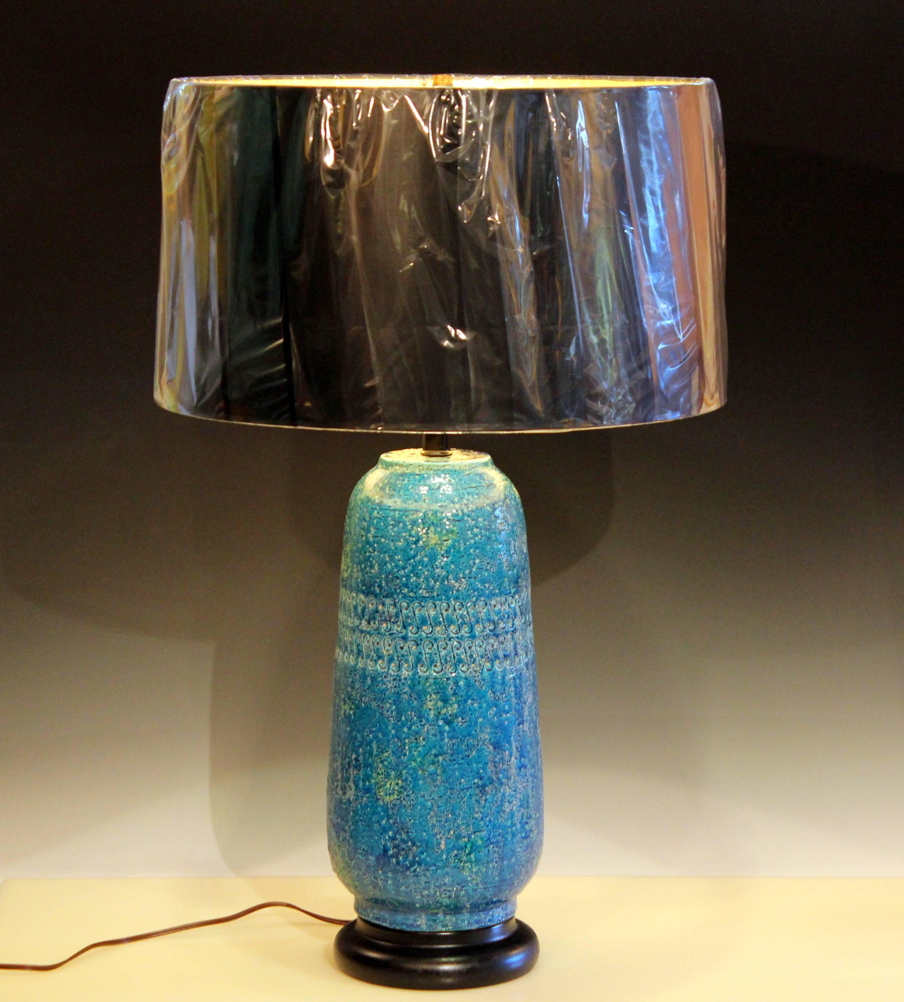 Vintage Bitossi Rimini Blue Cinese Londi Lamp Italian Pottery Ceramic Raymor 4