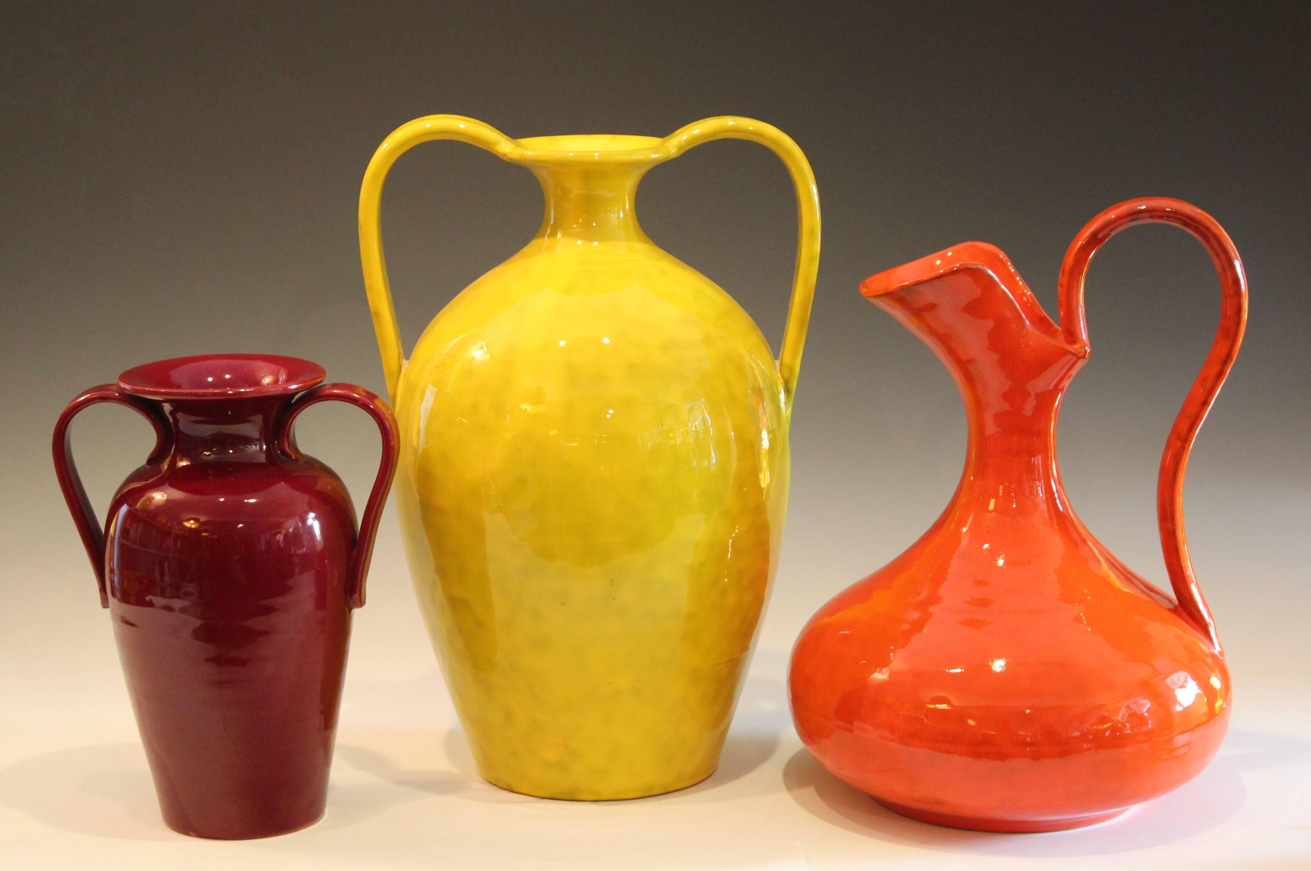 Vintage Italian Pottery Bright Yellow Italica Ars for Rosenthal-Netter Vase In Excellent Condition In Wilton, CT
