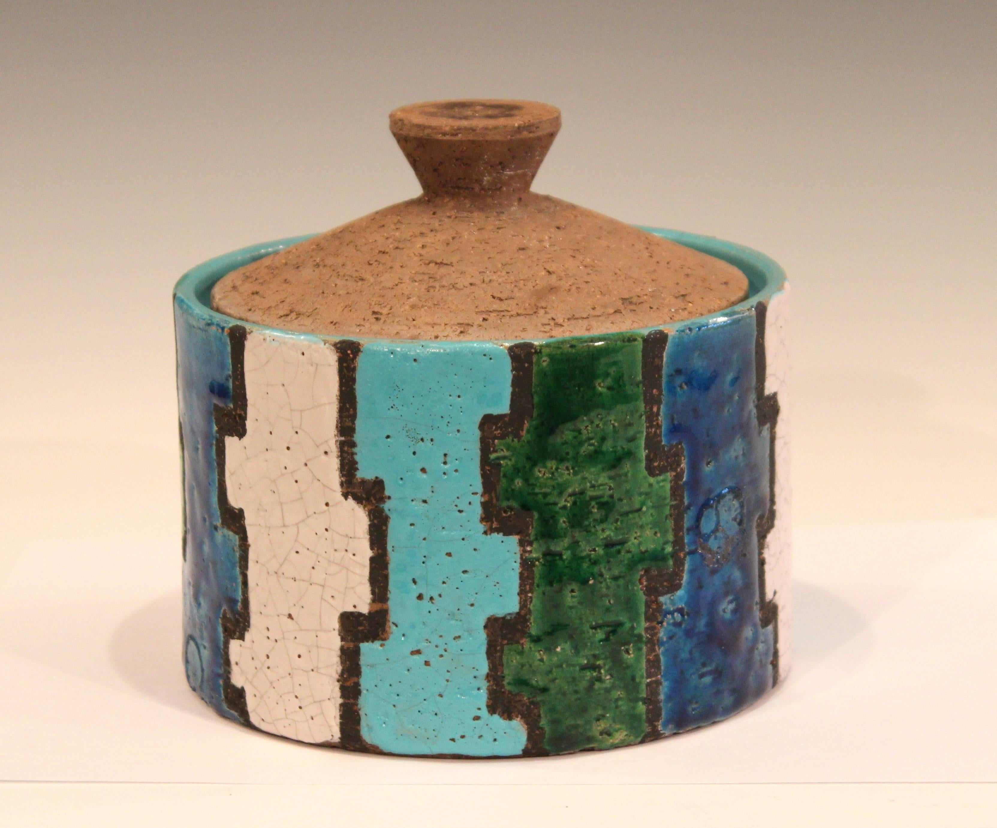 Bitossi Mondrian Vintage Italian Londi Pottery Ceramic Raymor Jar 4
