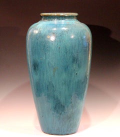 Galloway Terracotta Co Large Flambe Philadelphia Art Deco Pottery Floor Urn Vase