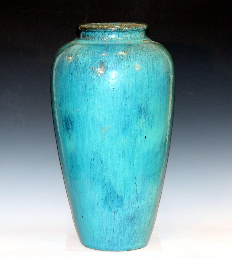 Galloway Terracotta Co Large Flambe Philadelphia Art Deco Pottery Floor