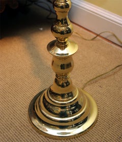 Handmade Double Spiral Weighted Solid Cast Brass Floor Lamp