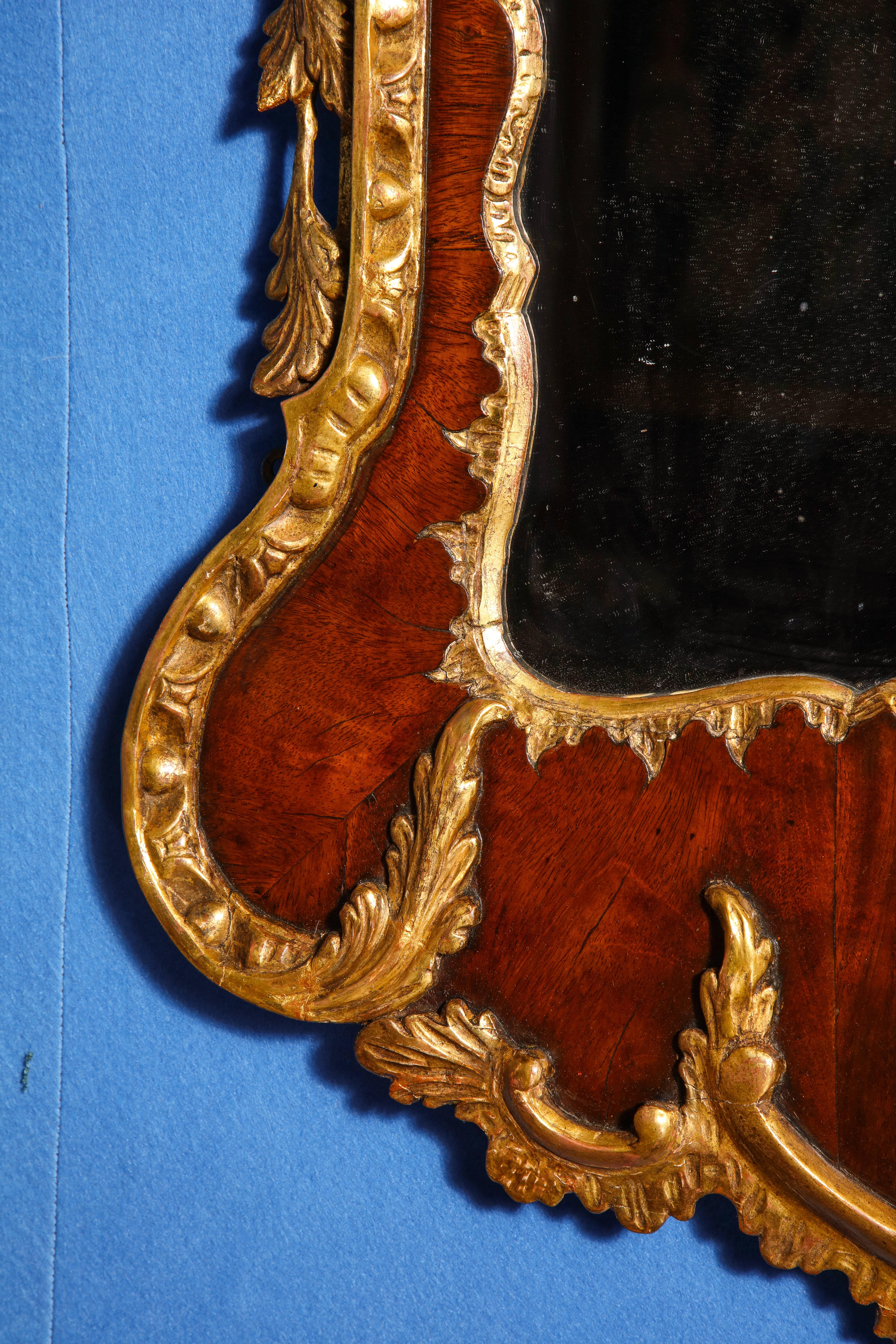 George II Antique Parcel-Gilt Mirror, English, circa 1750 For Sale 1