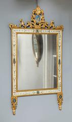 Italian Neoclassical Period Painted and Parcel Giltwood Mirror, circa 1820