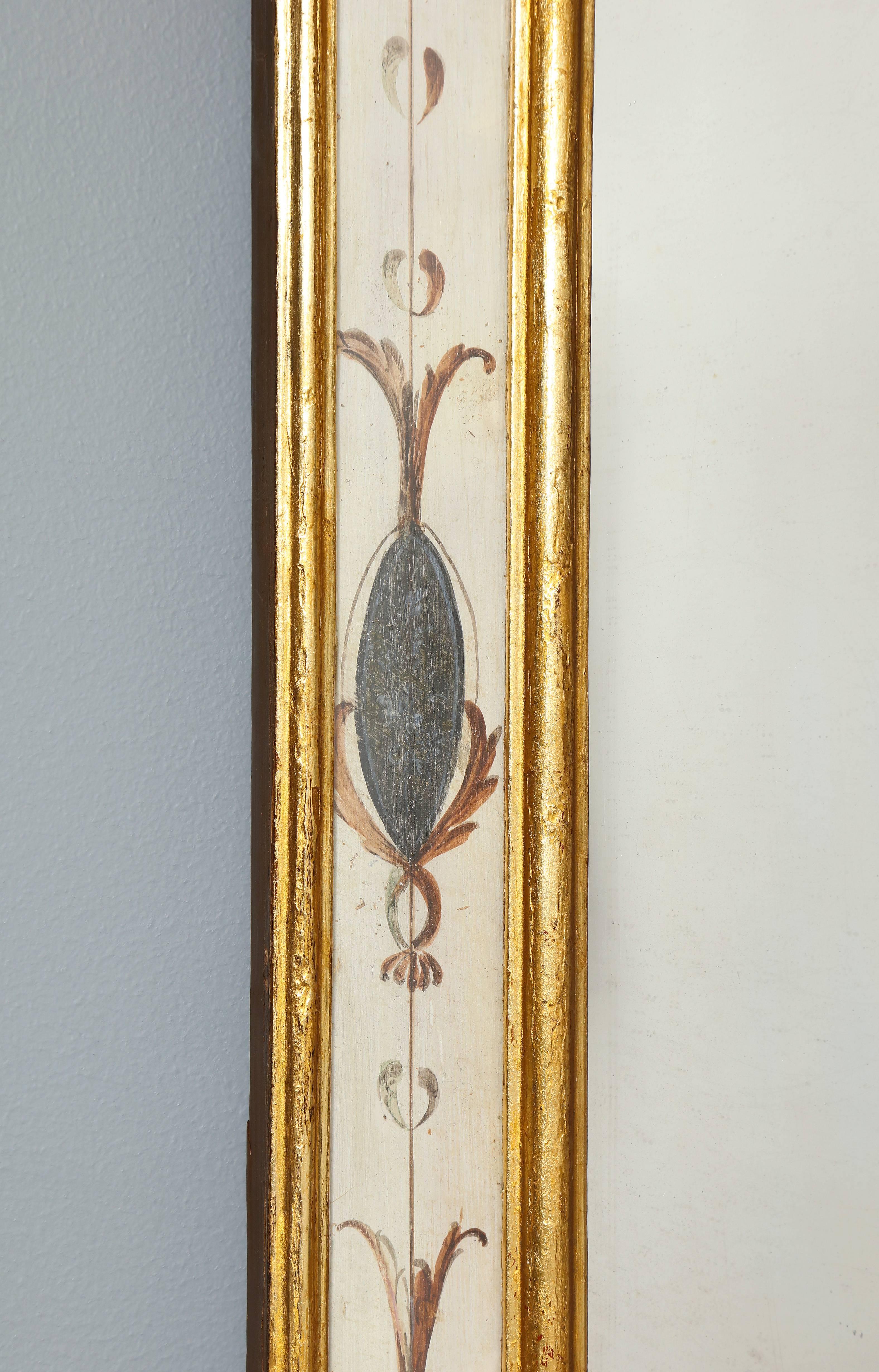 Italian Neoclassical Period Painted and Parcel Giltwood Mirror, circa 1820 For Sale 1