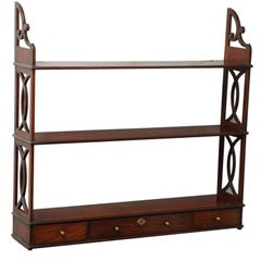 Chinese Chippendale Mahogany Hanging Shelves, English, circa 1765