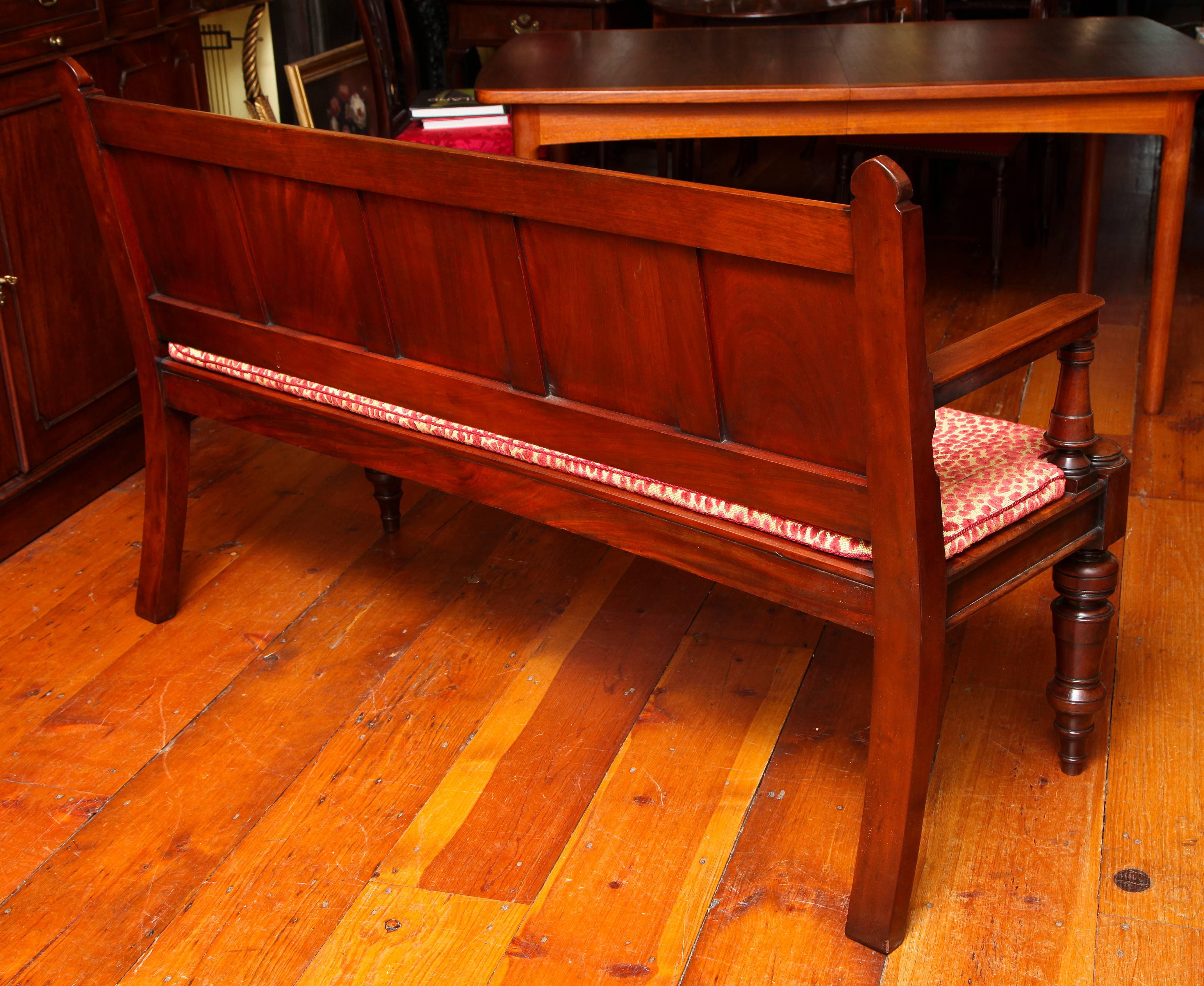 English Fine William IV Period Solid Mahogany Five-Panelled Back Settee