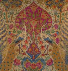 Apair of circa 1895 English "Aesthetice Movement" Linen and Chenille Hangings