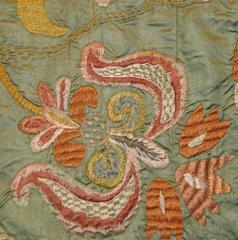 Late 18th-Early 19th Century Portuguese Silk Embroidered Coverlet