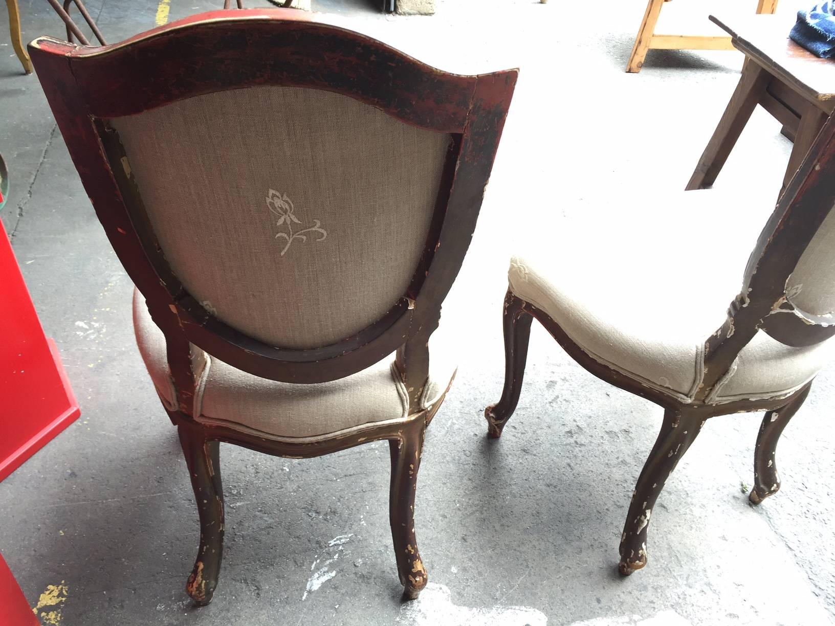 Set of Four Painted Chairs, Italy, 19th Century In Excellent Condition In West Hollywood, CA