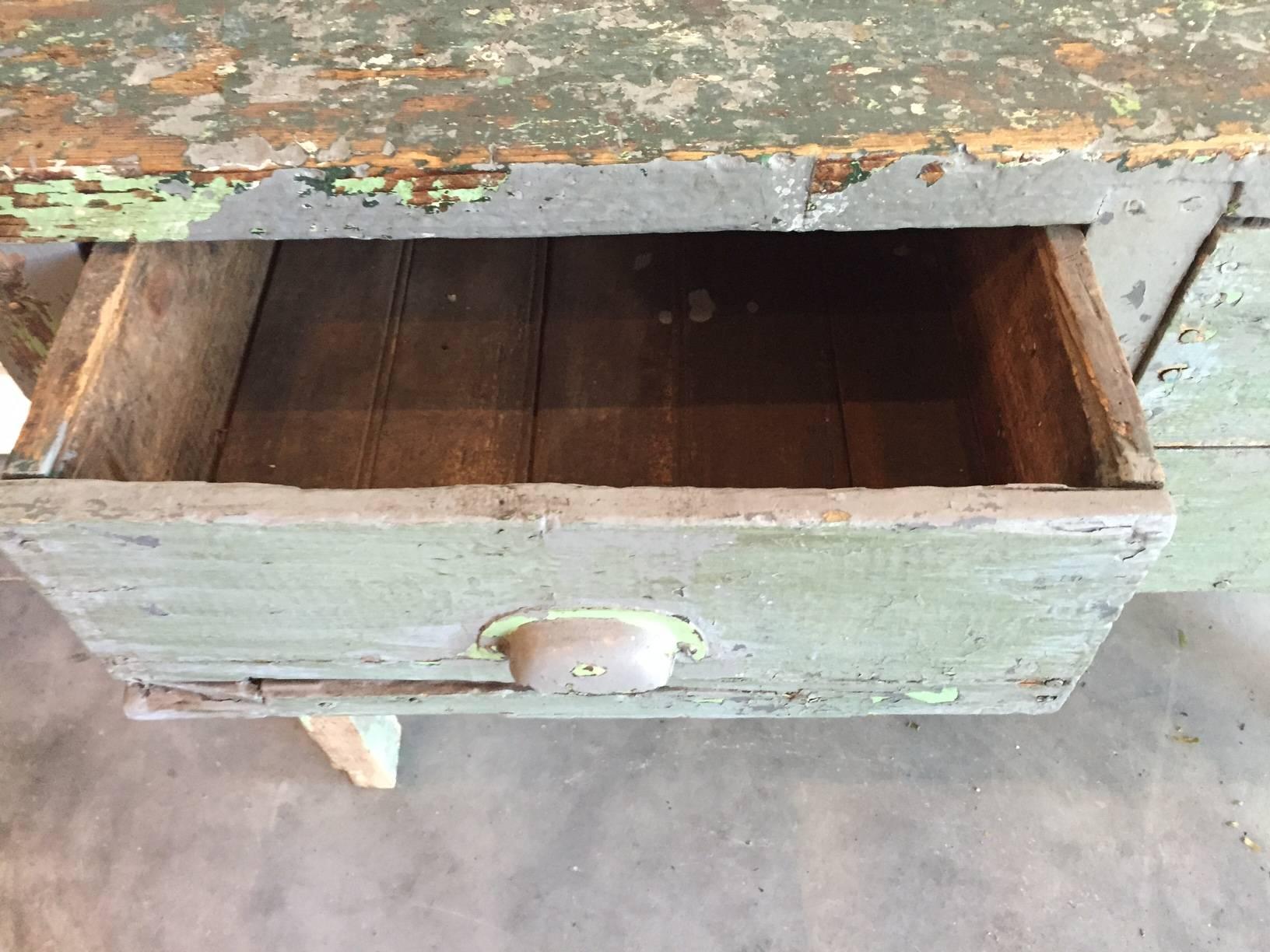 19th Century Wooden Work Table with Drawers In Good Condition For Sale In West Hollywood, CA