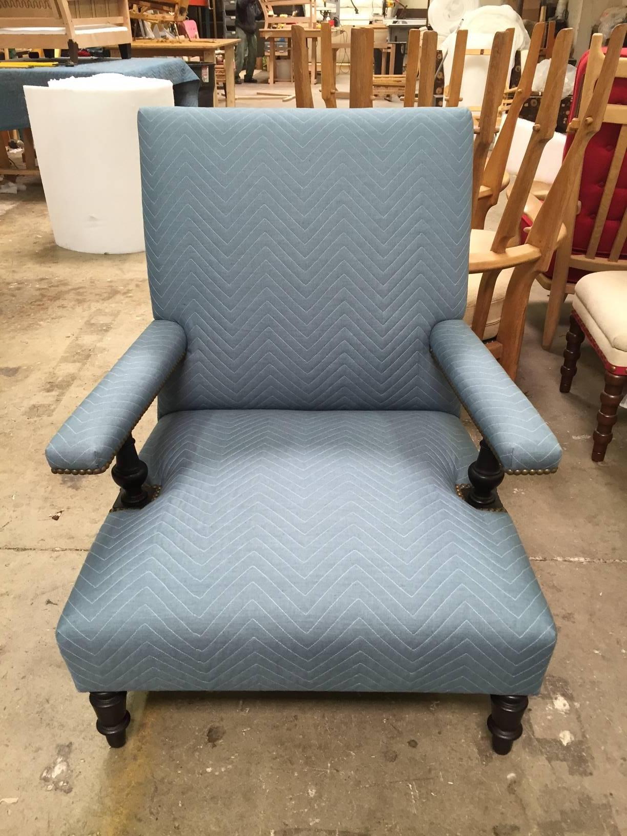 19th Century French Arm Chair - Rebuilt, Reupholstered in Peter Dunham Fabric
28