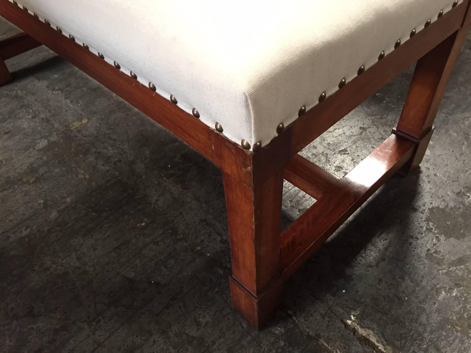 Large Mahogany  Benches In Excellent Condition For Sale In West Hollywood, CA