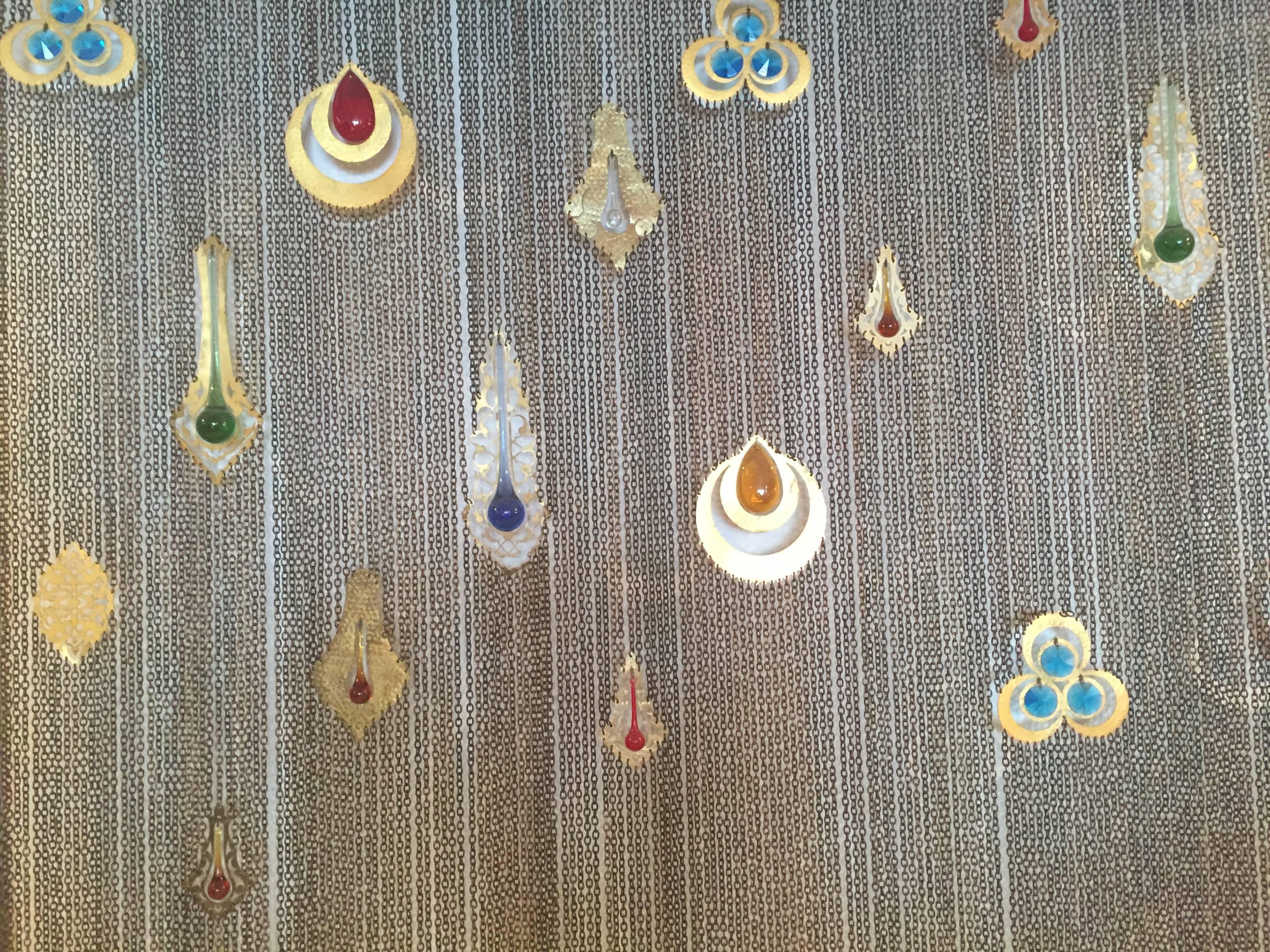 Wall Curtain with Colored Glass For Sale 2