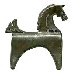 Small Ceramic Pearl Green Horse Sculpture