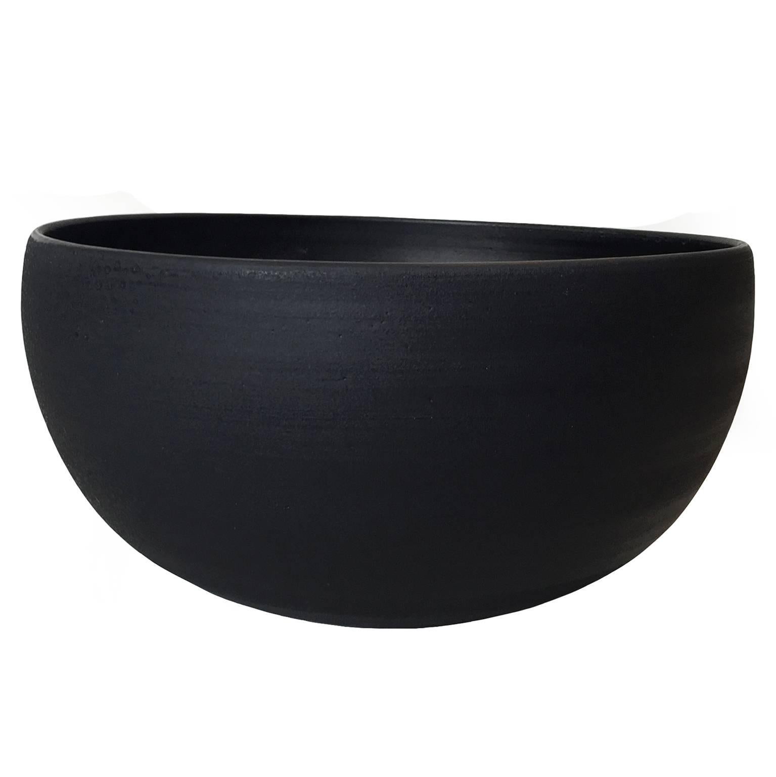 Black Wax Curved Bowl by Sandi Fellman