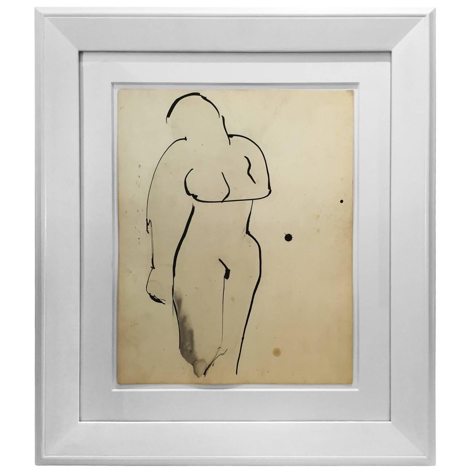 Abstract Female Figure with Crossed Arm