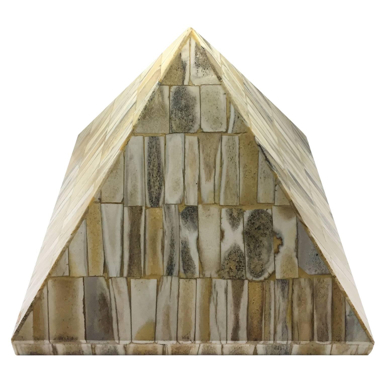 1970s Decorative Tiled Bone Pyramid