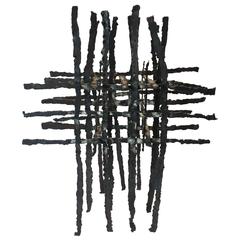 Freestanding Three-Panel Brutalist Sculpture