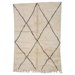 Beni Ourain Moroccan Rug with Large X-Pattern 6