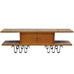 Cantilevered Sycamore Sideboard with Curved Metal Legs