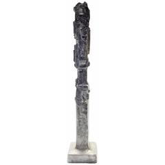 1970s Brutalist Aluminum Abstract Totem Sculpture