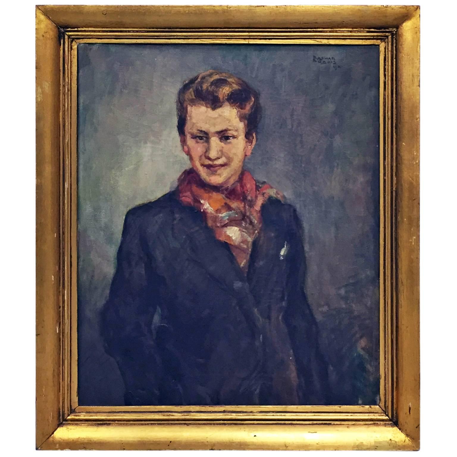 1940s Belgian Portrait by Raphael Dubois For Sale