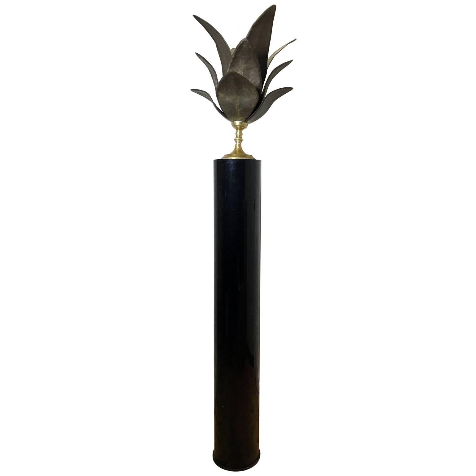 Black and Bronze Plume Floor Lamp